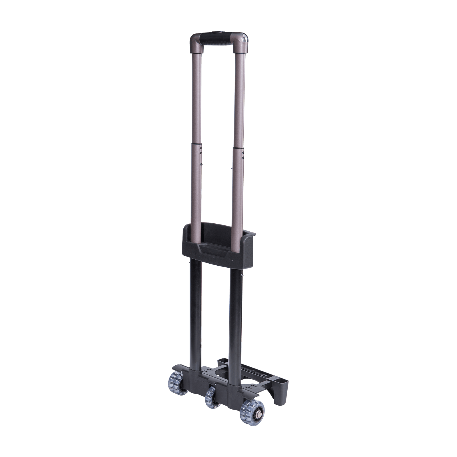 Viene fornito carrello portabagagli con ruote trasparenti