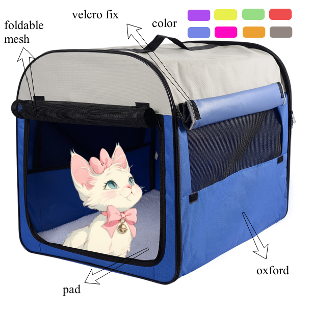 Tenda da gioco per animali domestici di grande capacità, trasportino per animali domestici di piccola e media taglia