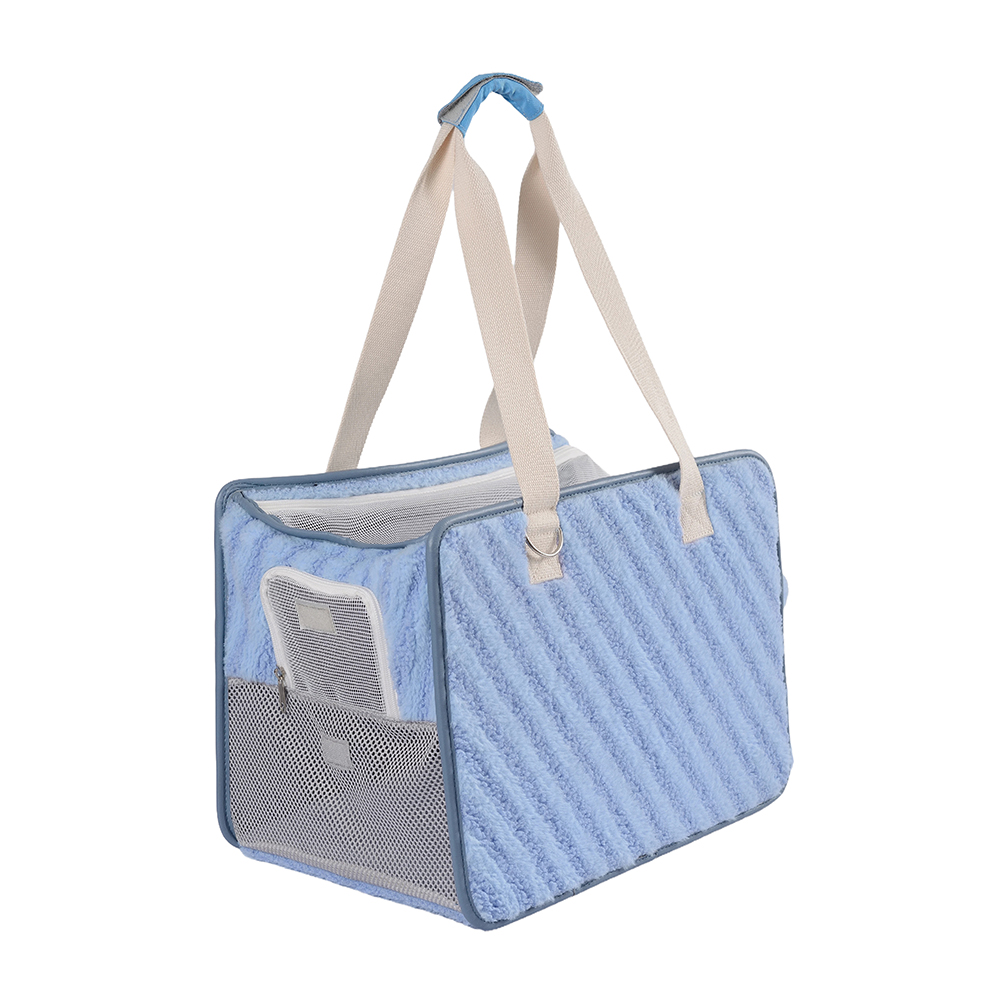 Borsa portatile alla moda per animali domestici in peluche, borsa da trasporto per cani e gatti, borsa da esterno fitness autunno e inverno