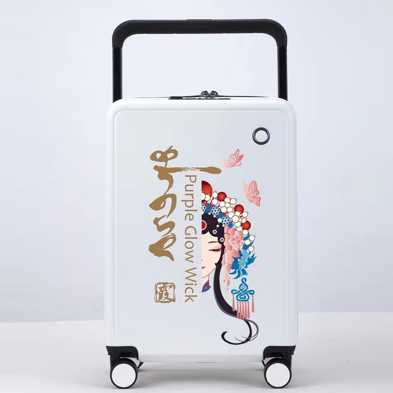 Valigia per bagagli ABS+PC personalizzata in fabbrica da 20 pollici con ampio carrello e borsa da viaggio per esterni con ruote mute per caricatore USB