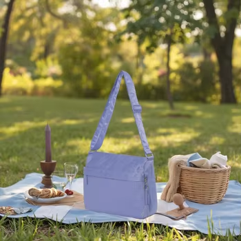 Borsa a tracolla singola in poliestere con tracolla regolabile, tasca esterna, tasca portadocumenti