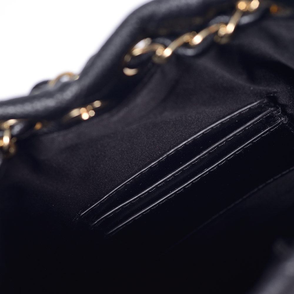 zaino da donna borsa con catena in oro nero logo e colore personalizzati di fabbrica