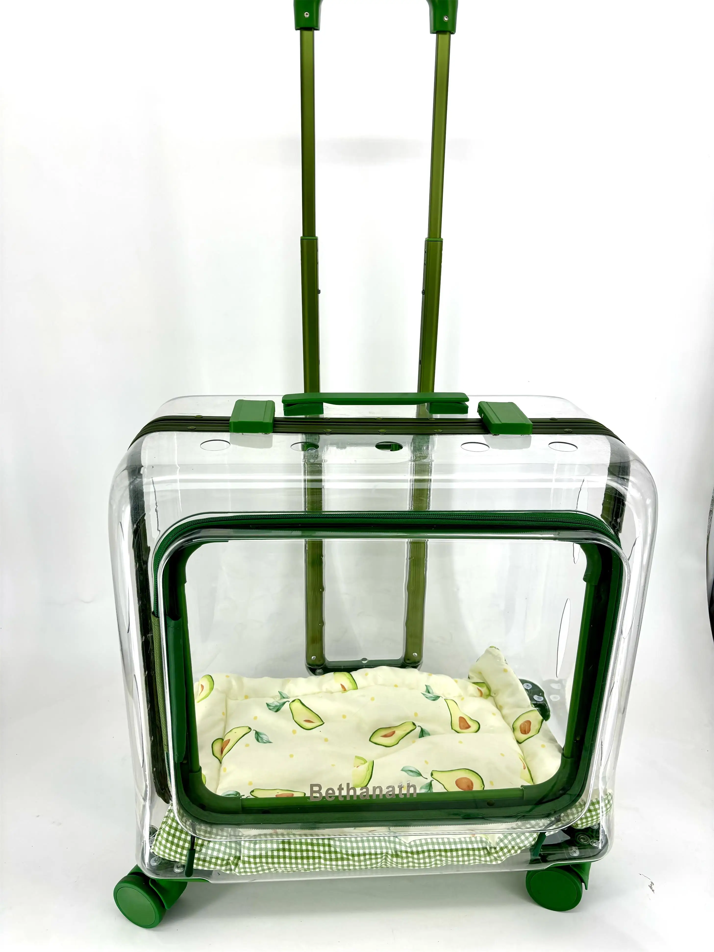 custodia da viaggio per esterni con trolley per animali domestici di forma quadrata trasparente di fascia alta per PC
