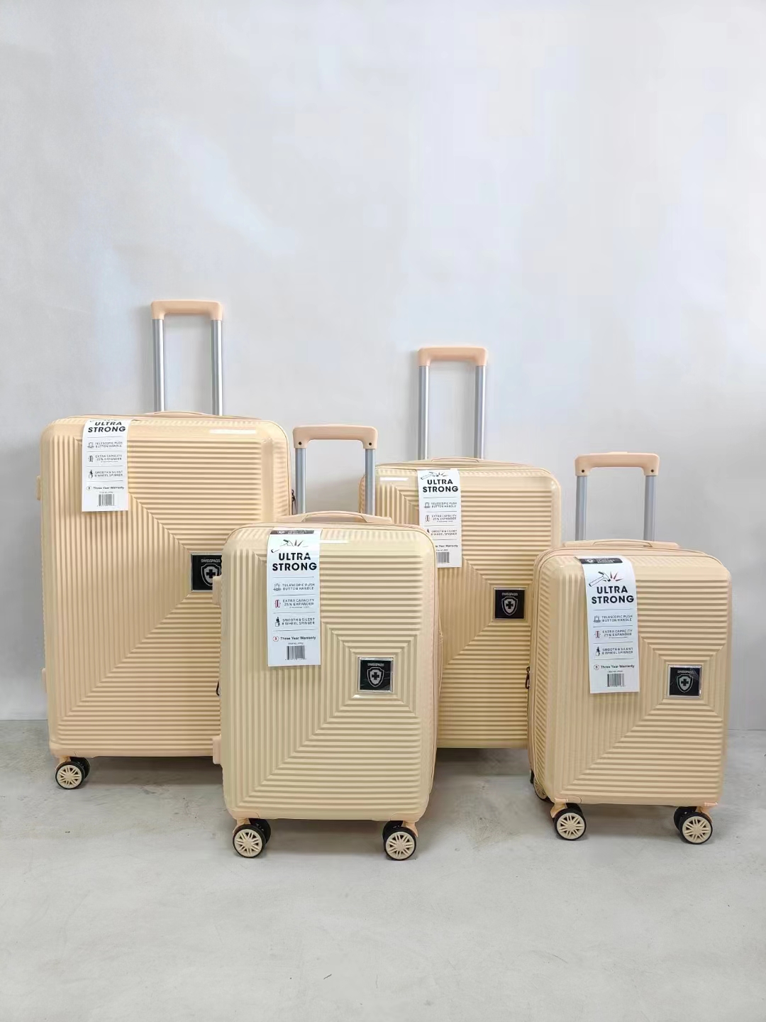 Produttore di valigie da viaggio con trolley in polipropilene PP da 4 pezzi personalizzato