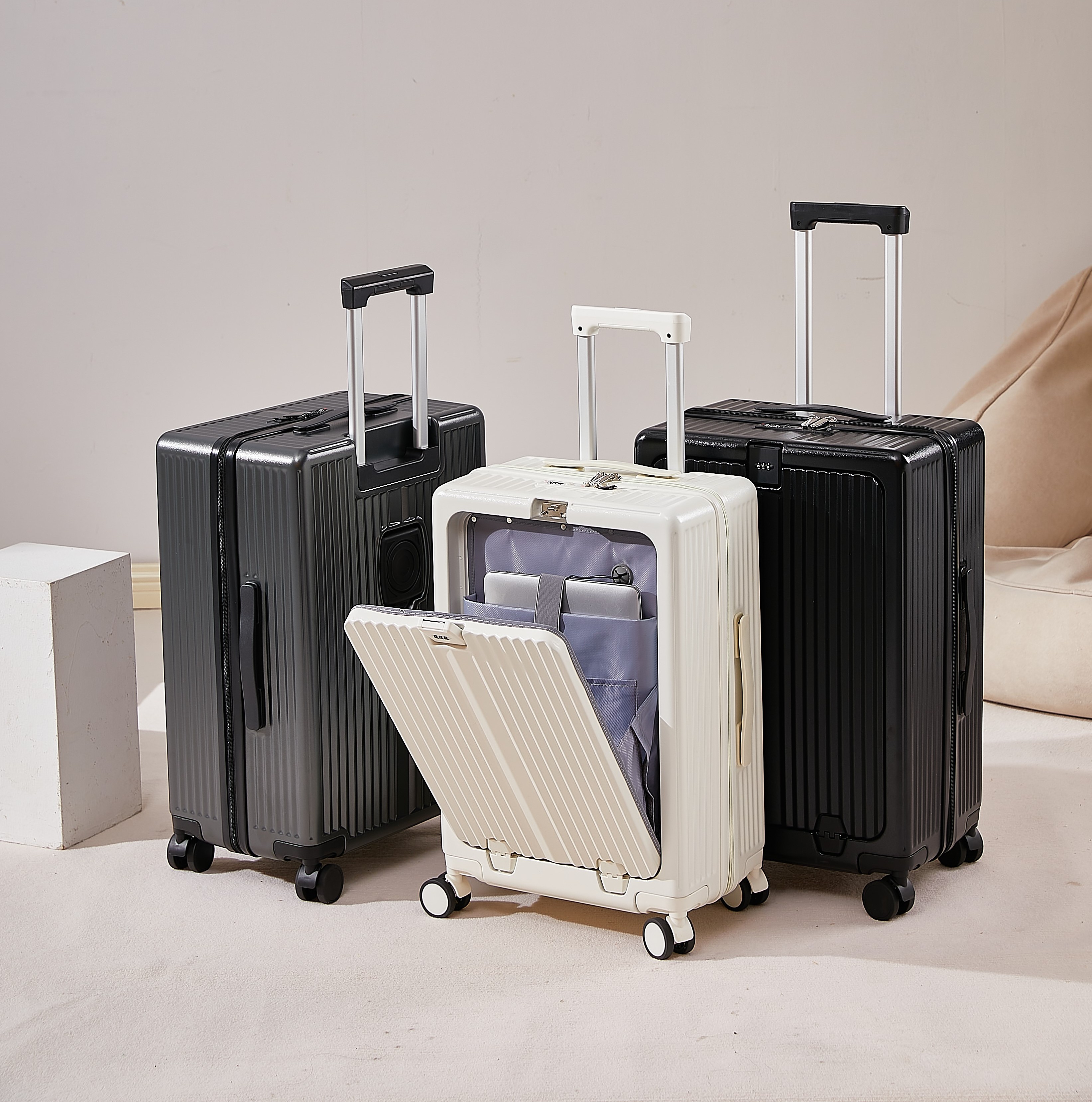 Valigia per PC da 20 pollici per il trasporto a bordo con componente portatile per borsa per laptop con tasca frontale aperta