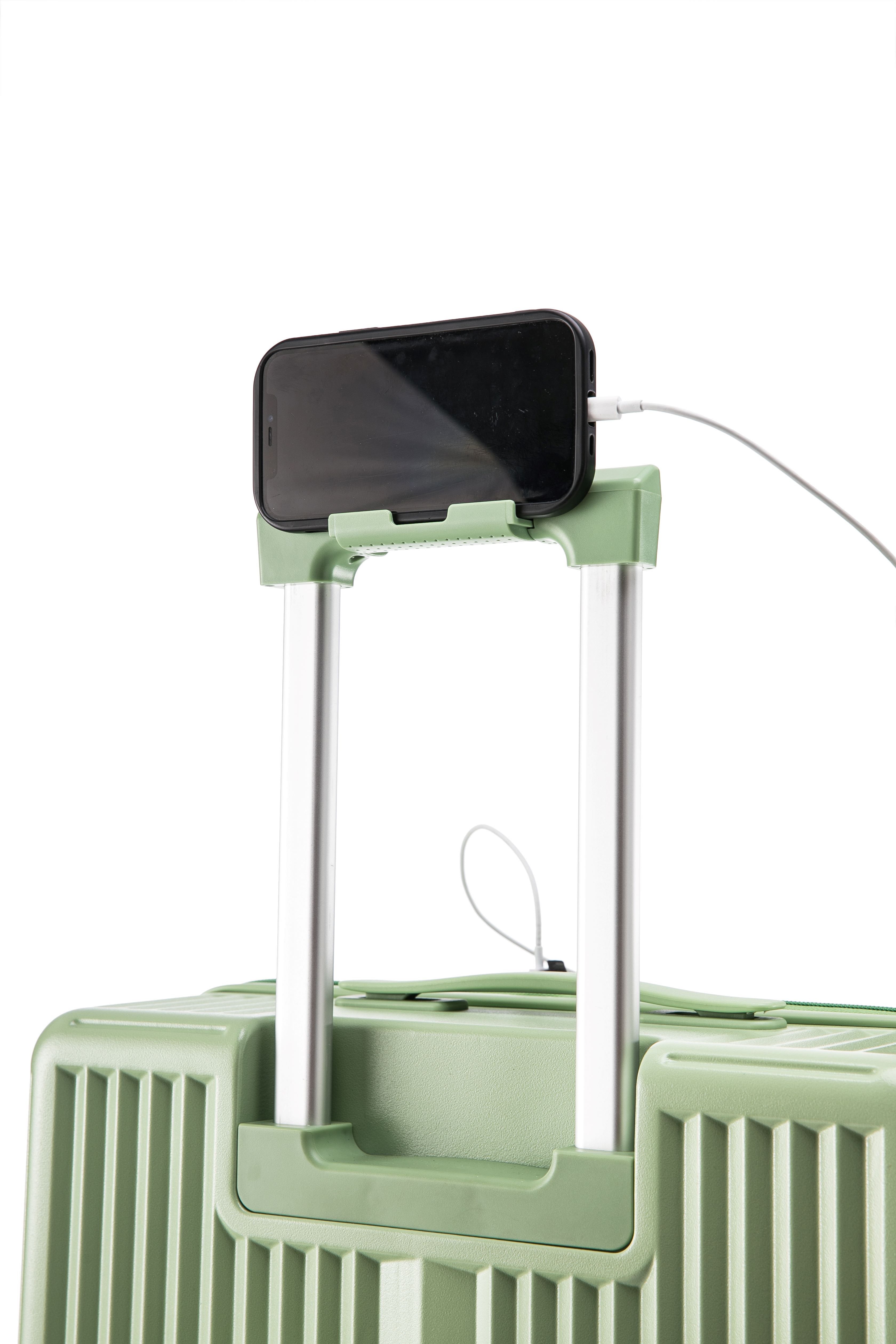 Set di valigie trolley da 3 pezzi, bagaglio con tasca frontale multifunzionale, 2 scomparti interni