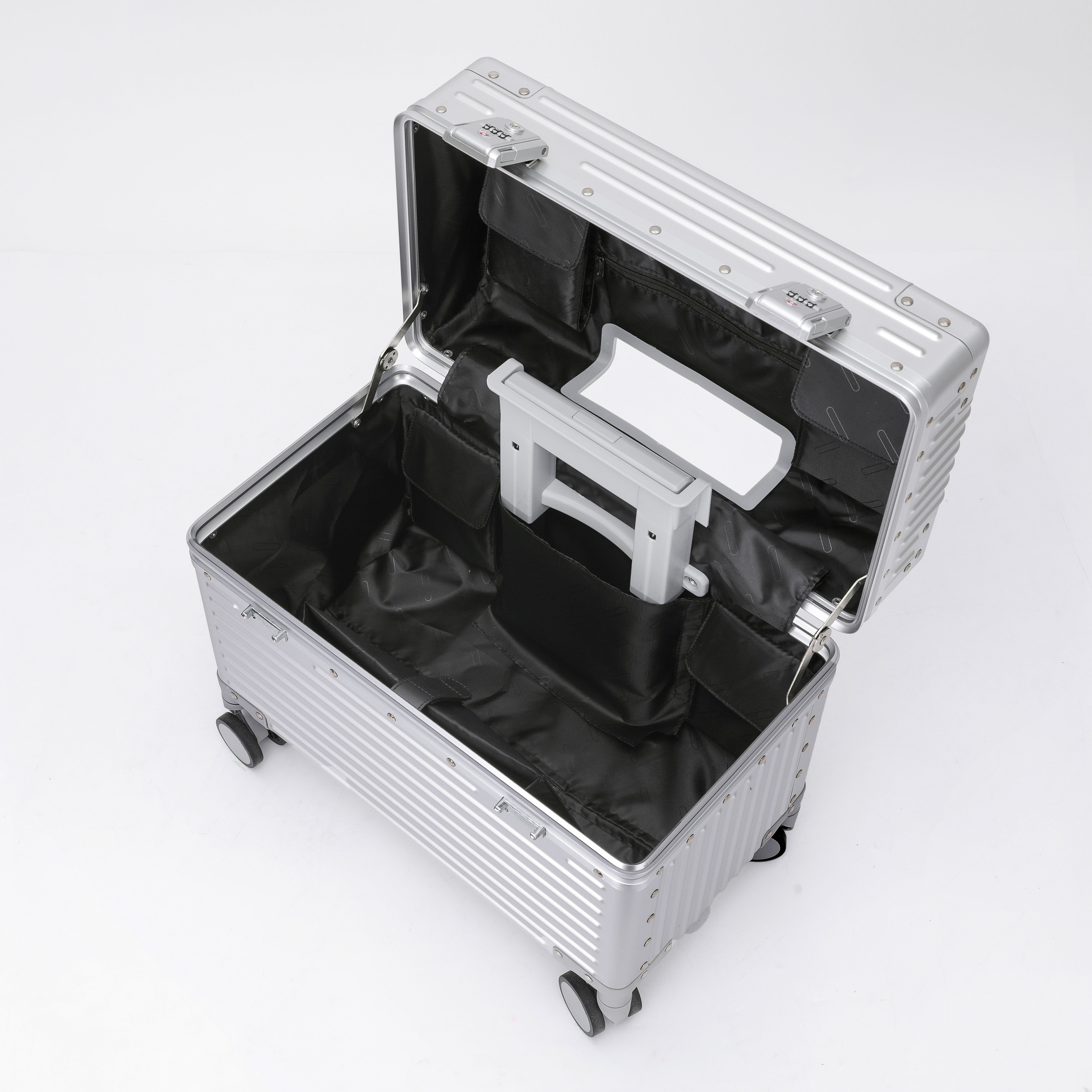 Trolley da viaggio Fashion Matel in magnesio e alluminio, valigia multifunzionale con tasca interna